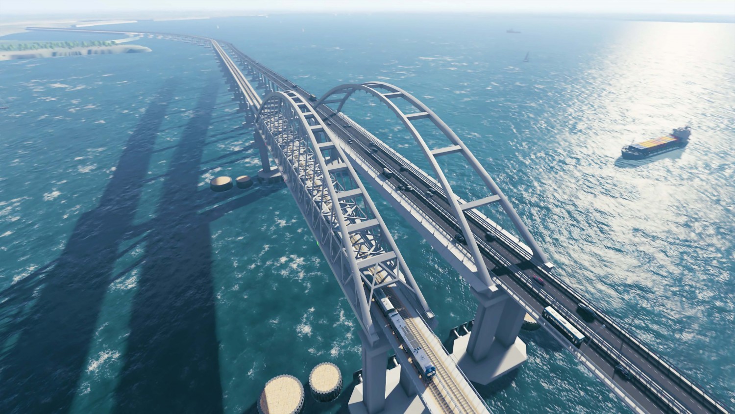 Представлены арки Крымского моста, воссозданные в максимально точной 3D-модели